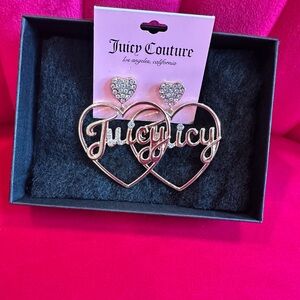 Juicy Couture heart and bling earrings